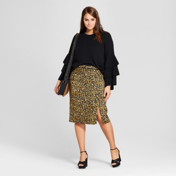 NWT Who What Wear Cheetah Pencil Skirt 26W - Picture 2 of 6